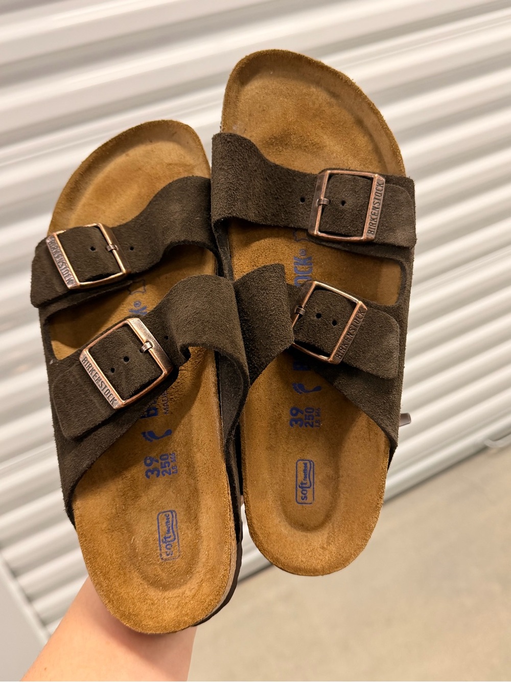 Birkenstock Arizona Soft Footbed Mocha Suede Sandals 39
